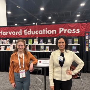 Laura Chávez-Moreno with HEP editor Karen Adler - AERA Denver AERA Denver