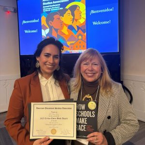 Laura Chávez-Moreno with Ellie Blair -Chair of Book Award Committee - AESA Albuquerque